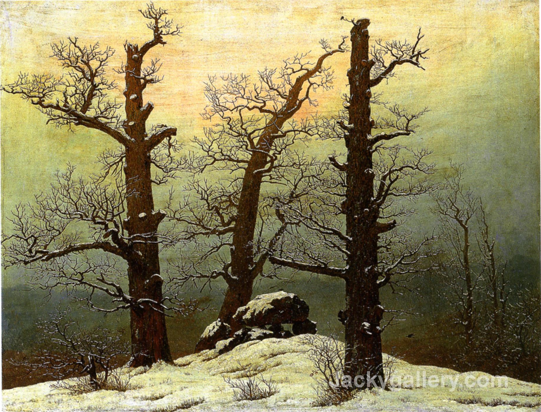 Passage grave in the snow by Caspar David Friedrich paintings reproduction
